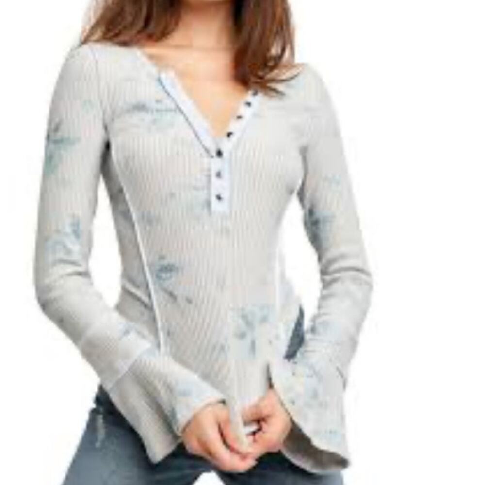 Free People Layer Me Henly Long Sleeve Top L